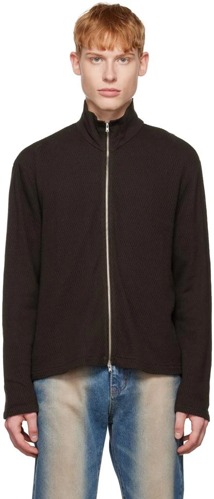 商品Our Legacy|Brown Shrunken Zip-Up Sweater,价格¥2475,第1张图片