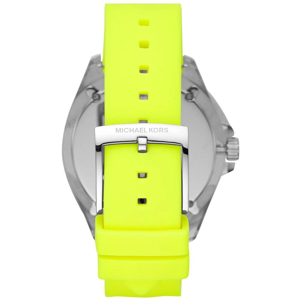 商品Michael Kors|Women's Wren Neon Yellow Silicone Strap Watch 42mm ,价格¥955,第5张图片详细描述