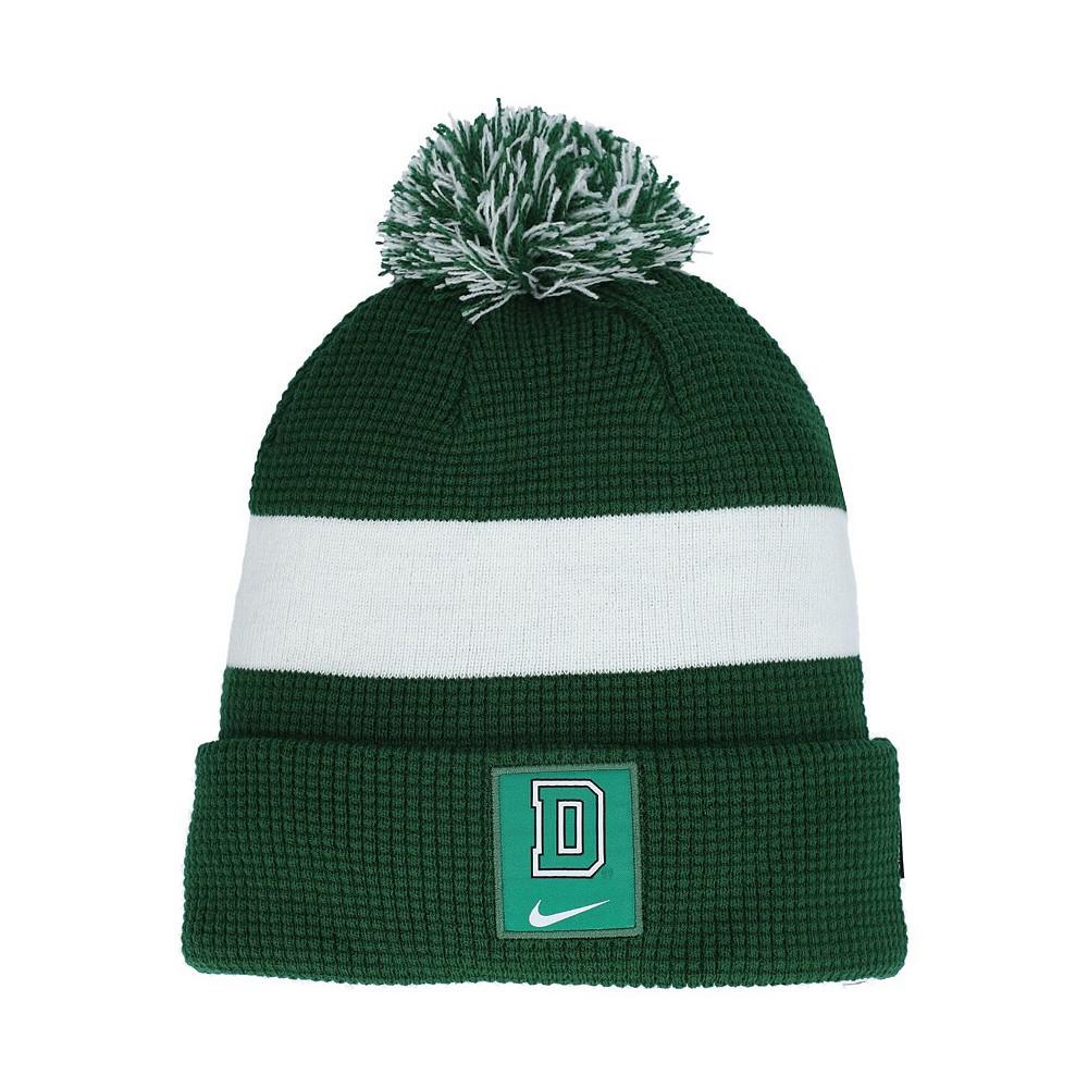 Men's Green, White Dartmouth Big Green Sideline Team Cuffed Knit Hat with Pom商品第2张图片规格展示