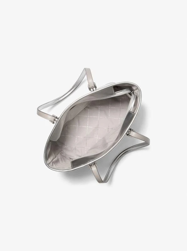 商品Michael Kors|Jet Set Travel Small Metallic Logo Top-Zip Tote Bag,价格¥591,第2张图片详细描述