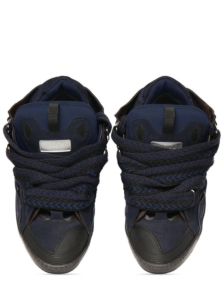 商品Lanvin|30mm Curb Leather & Mesh Sneakers,价格¥7513,第4张图片详细描述