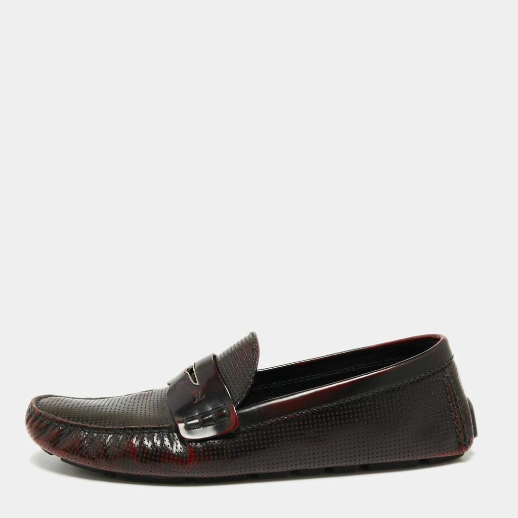 商品[二手商品] Louis Vuitton|Louis Vuitton Two-Tone Perforated Leather Penny Loafers Size 45,价格¥2733,第1张图片