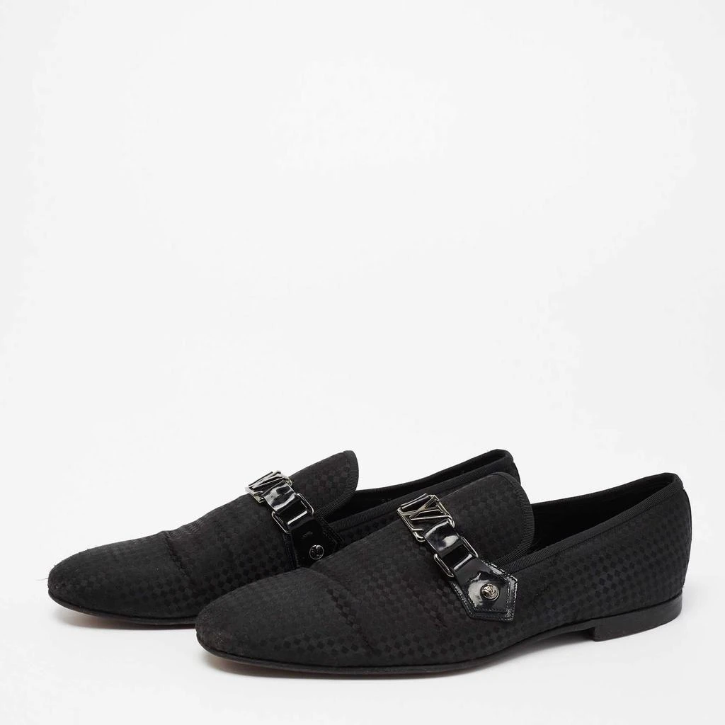 商品[二手商品] Louis Vuitton|Louis Vuitton Black Petit Damier Fabric Monte Carlo Loafers Size 42.5,价格¥1186,第2张图片详细描述