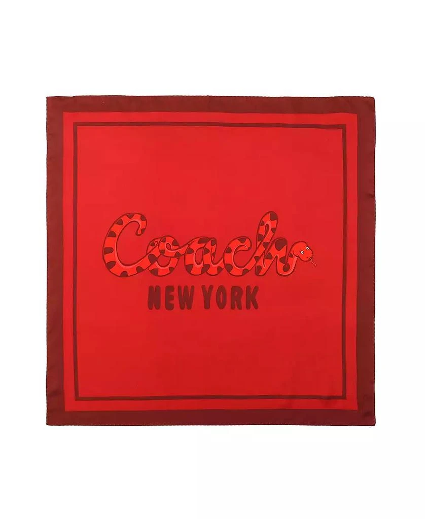 商品Coach|Women's Script Snake Printed Bandana Scarf,价格¥557,第1张图片