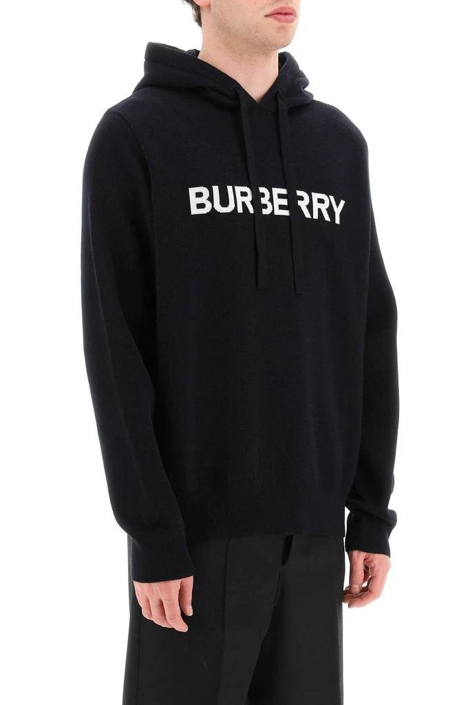 商品Burberry|HOODED PULLOVER WITH LETTERING LOGO JACQUARD,价格¥3066,第3张图片详细描述