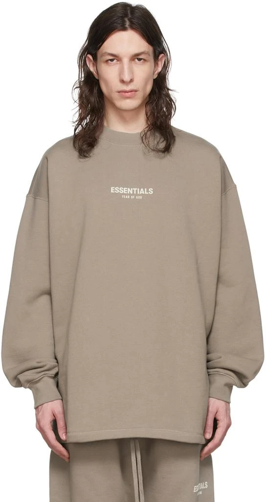 商品Essentials|Taupe Cotton Sweatshirt,价格¥612,第1张图片
