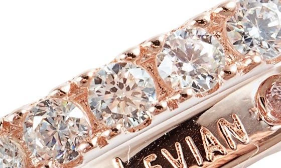 商品Suzy Levian|14K Rose Gold Plated Sterling Silver Cubic Zirconia Stackable Band Ring,价格¥933,第3张图片详细描述