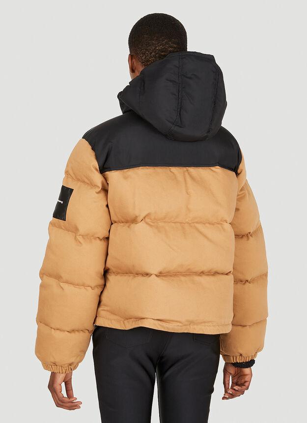 Colour Block Puffer Jacket in Brown商品第4张图片规格展示