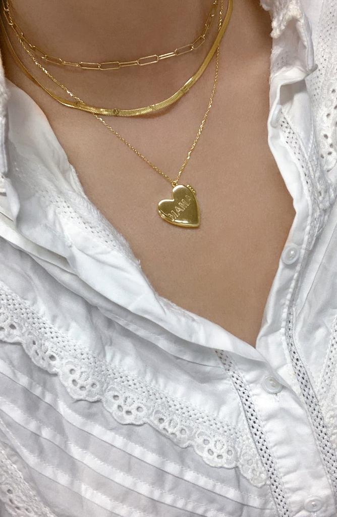 14K Gold Plated Love Snake Chain Necklace商品第2张图片规格展示