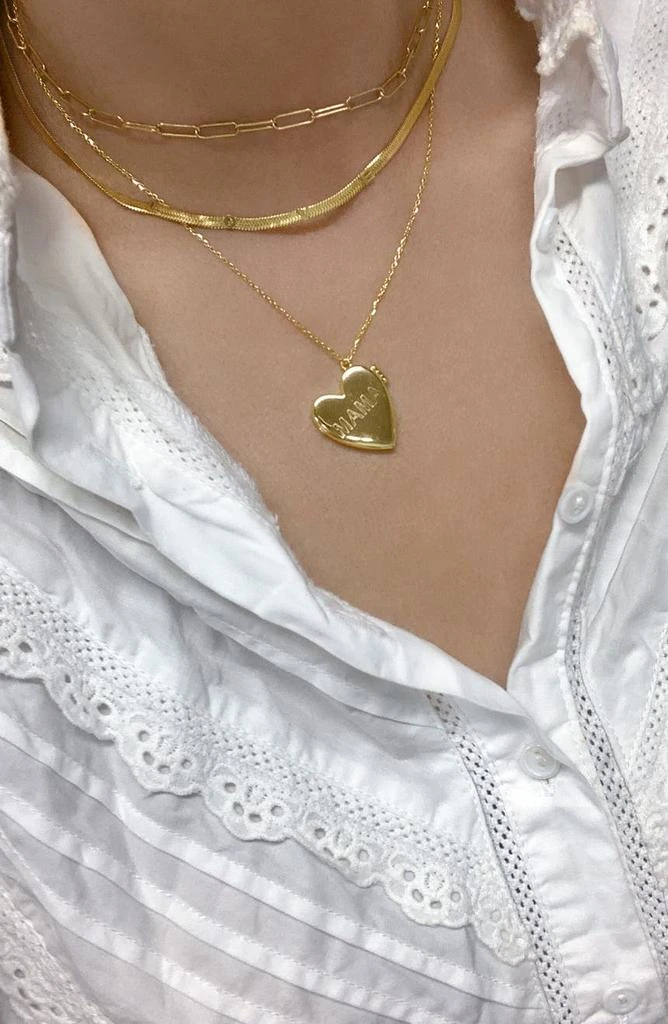 商品ADORNIA|14K Gold Plated Love Snake Chain Necklace,价格¥165,第2张图片详细描述