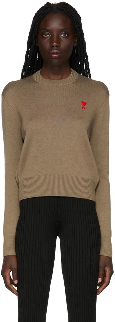 Taupe Ami De Cœur Sweater商品第1张图片规格展示