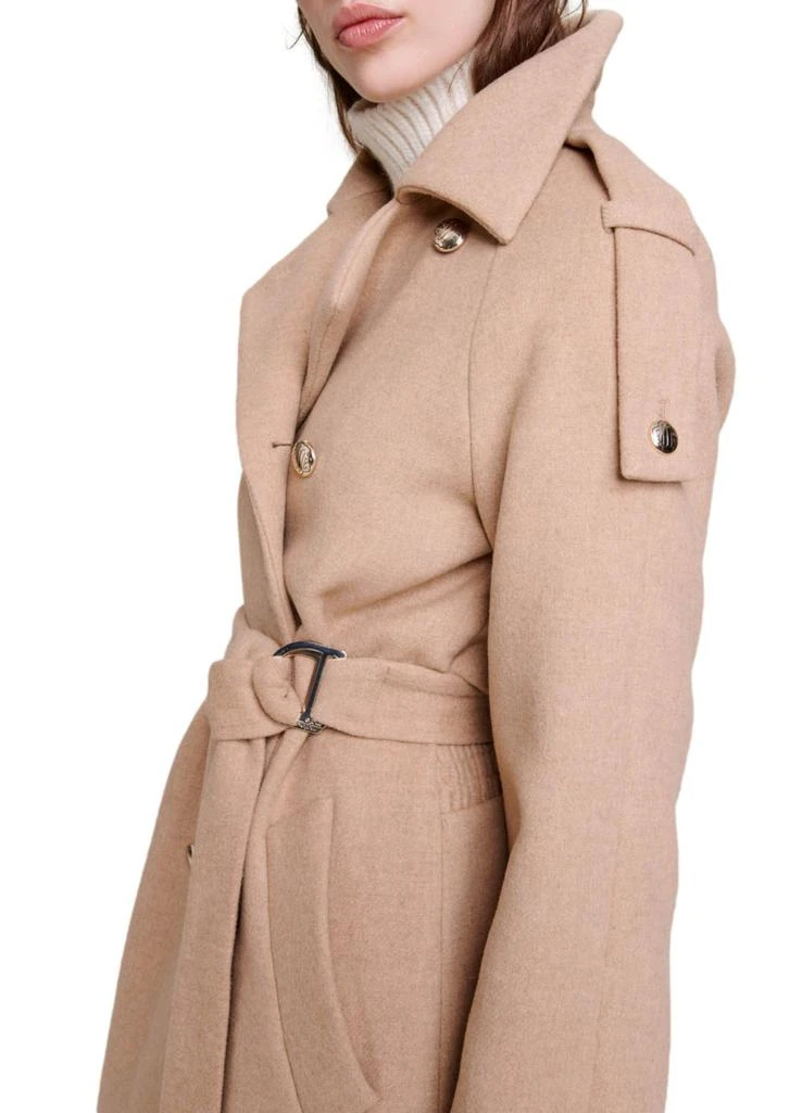 商品Maje|Long wool-blend coat,价格¥2886,第5张图片详细描述