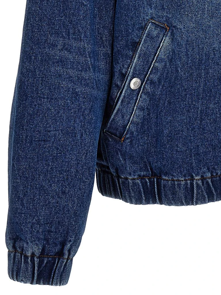 商品AMI|Logo Denim Jacket Casual Jackets, Parka Blue,价格¥2776,第4张图片详细描述