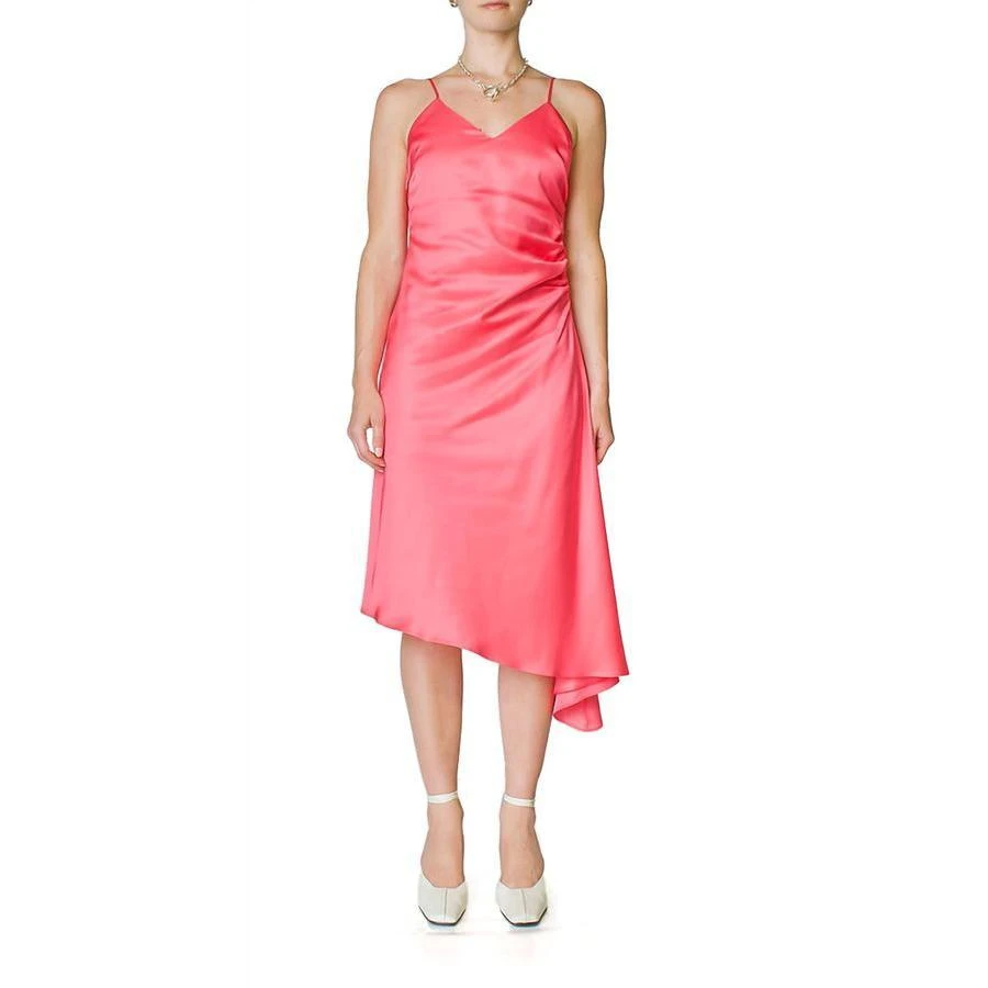 商品MAISON MARGIELA|Maison Margiela Ladies Side Ruched Dress Neon Pink, Size 36,价格¥2179,第1张图片