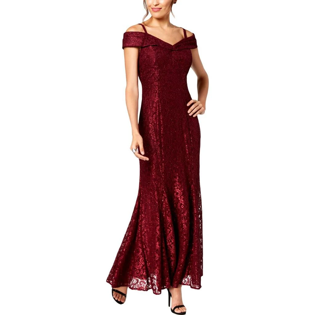 商品R&M Richards|R&M Richards Womens Petites Off-The-Shoulder Lace Evening Dress,价格¥533,第1张图片