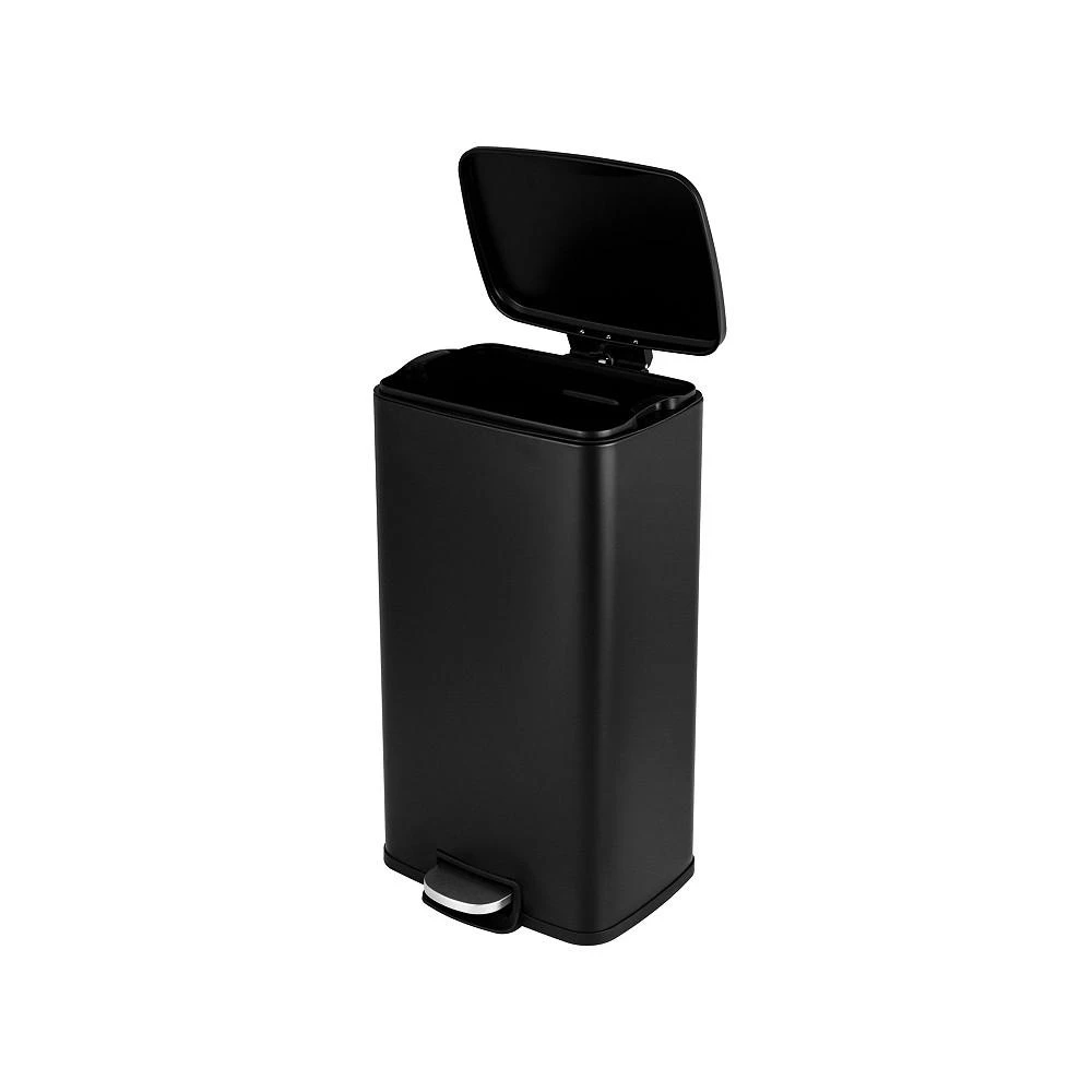 商品Mega Casa|8 Gal./30 Liter Rectangular Matt Black step-on Trash Can for kitchen,价格¥575,第2张图片详细描述
