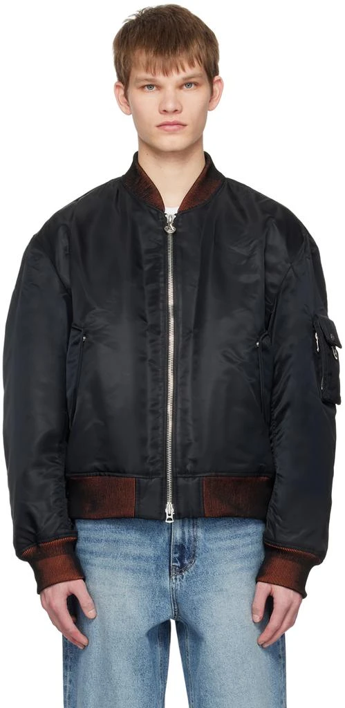 商品Solid Homme|Black Padded Bomber Jacket,价格¥2419,第1张图片