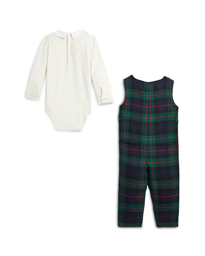 商品Ralph Lauren|Boys' Cotton Bodysuit & Plaid Wool Overalls Set - Baby,价格¥790,第2张图片详细描述