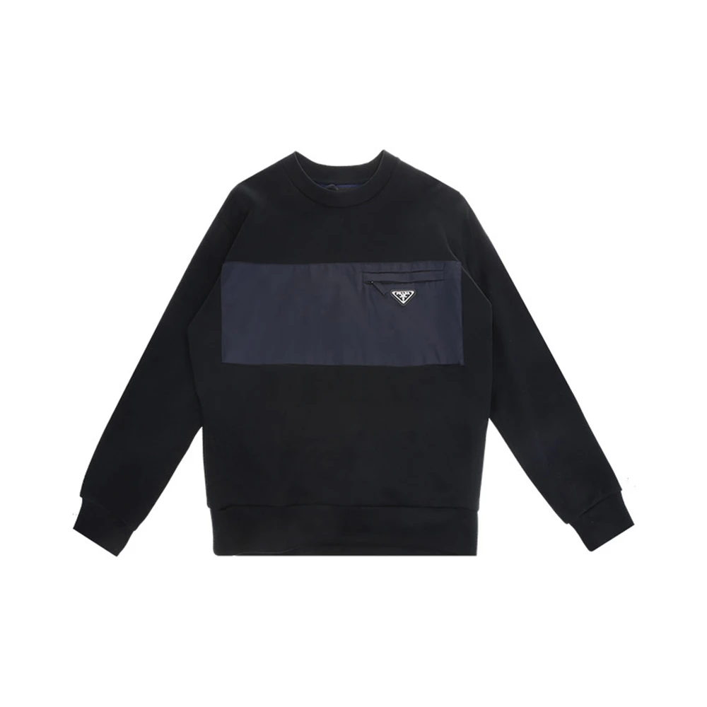 商品[国内直发] Prada|PRADA 男士海军蓝达呢卫衣 UJL096-1R4H-F083Q,价格¥6681,第1张图片
