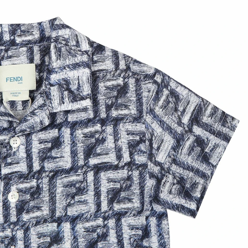 商品Fendi|Blue Shirt For Baby Boy With Iconic Ff,价格¥3658,第3张图片详细描述