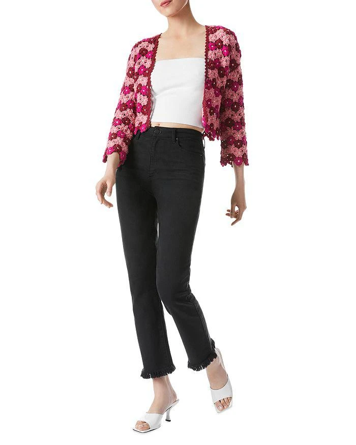 商品Alice + Olivia|Anderson Crochet Flower Cropped Cardigan,价格¥1334,第4张图片详细描述