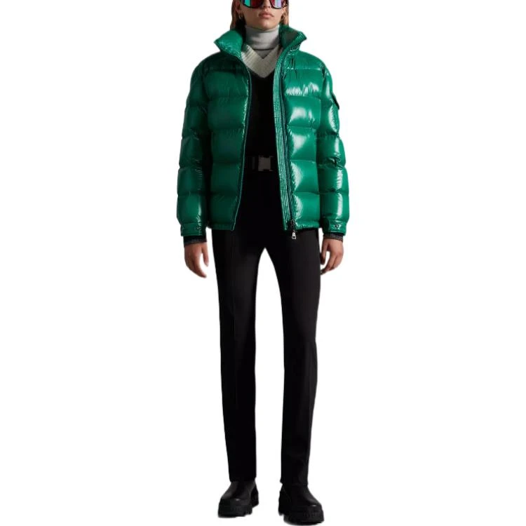 商品[国内直发] Moncler|盟可睐 Maire系列 经典绗缝拉链亮面短款防水连帽纯色保暖冬季羽绒服 女款 绿色,价格¥10505,第3张图片详细描述