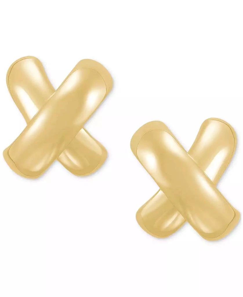 商品Macy's|Polished Large Bold X Stud Earrings in 14k Gold-Plated Sterling Silver,价格¥374,第1张图片