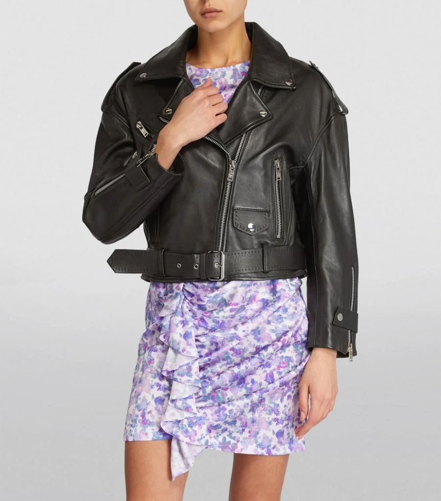 商品Maje|Leather Motorcycle Jacket,价格¥3124,第3张图片详细描述