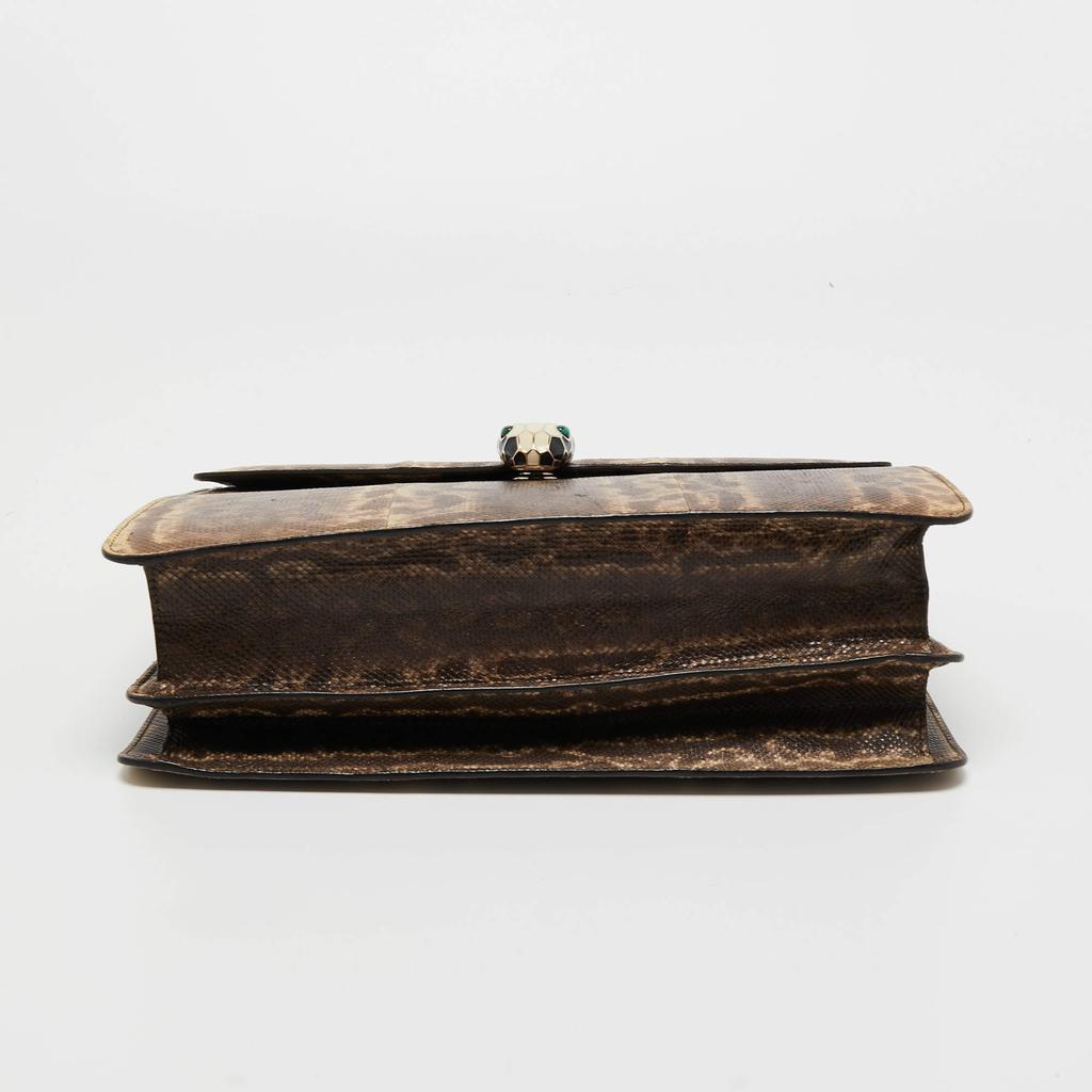 Bvlgari Brown Karung Leather Medium Serpenti Forever Shoulder Bag商品第6张图片规格展示