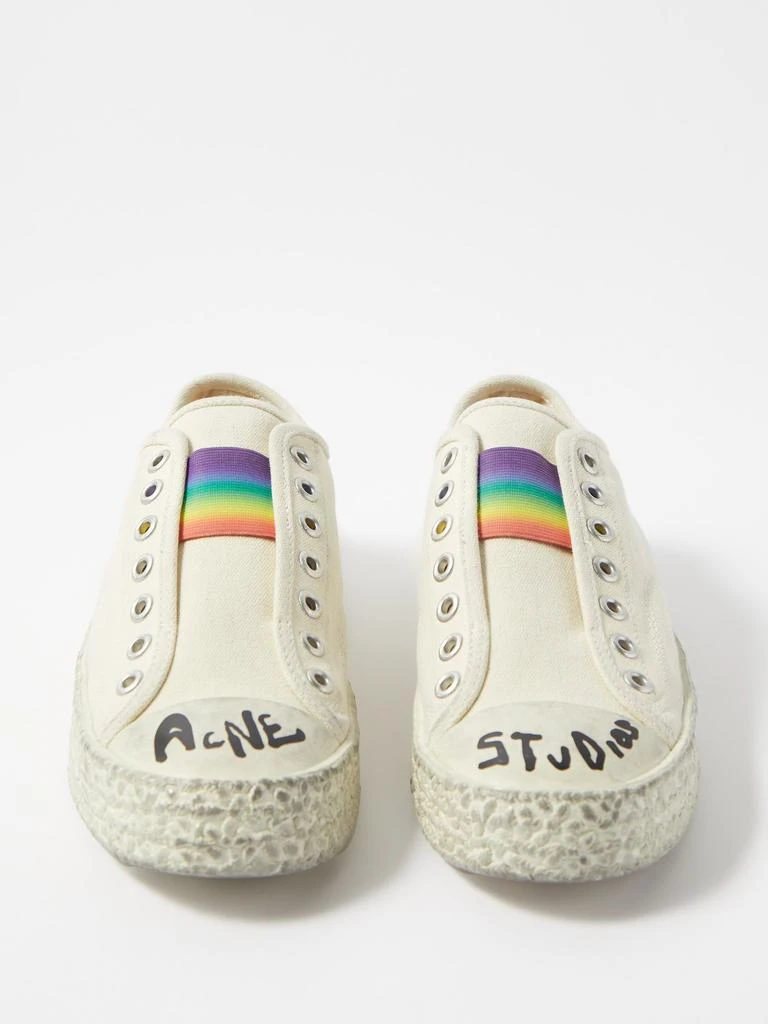 商品Acne Studios|Ballow rainbow-strap slip-on canvas trainers,价格¥1085,第4张图片详细描述