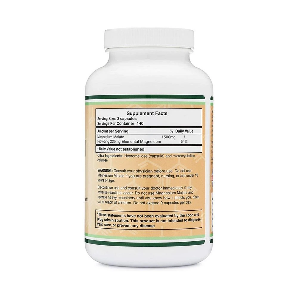 商品Double Wood Supplements|Magnesium Malate - 420 capsules, 1500 mg servings,价格¥187,第3张图片详细描述