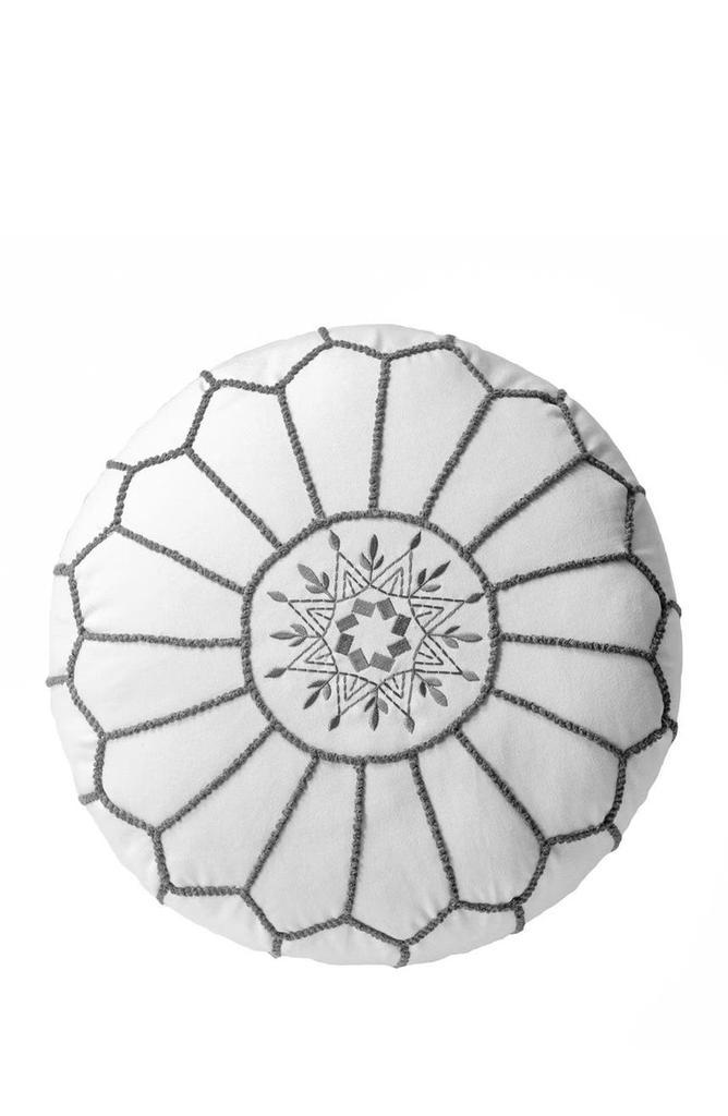 商品nuLOOM|Classic Moroccan Cotton Ottoman Pouf - White,价格¥529,第1张图片