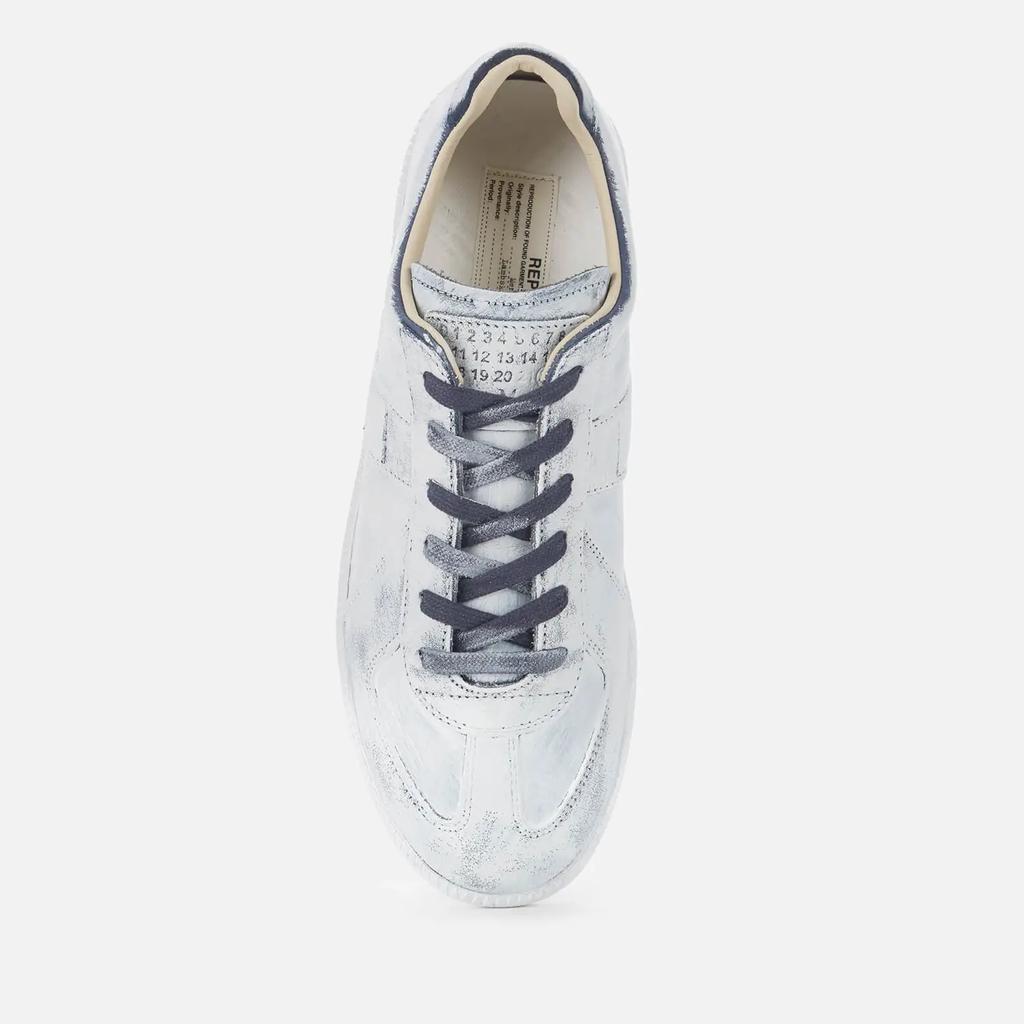 Maison Margiela Women's Replica Leather Trainers - Blue Delft/White商品第3张图片规格展示