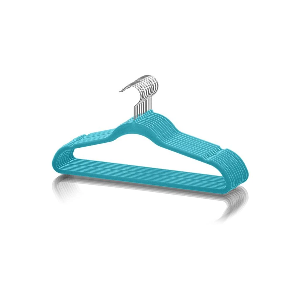 商品Home Basics|Home Basics 10 Piece Velvet Hanger, Turquoise,价格¥119,第5张图片详细描述