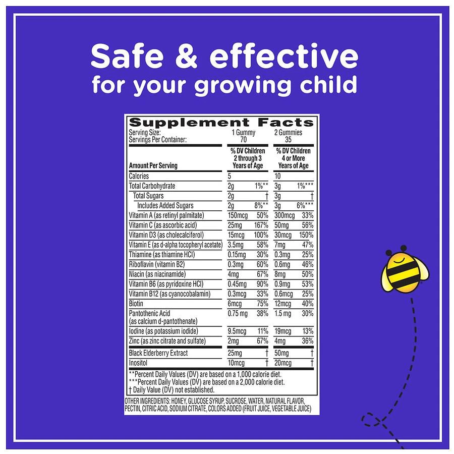 Kids Complete Multivitamin + Immune Support Gummies Natural Fruit Flavors, Fragrance-Free 商品