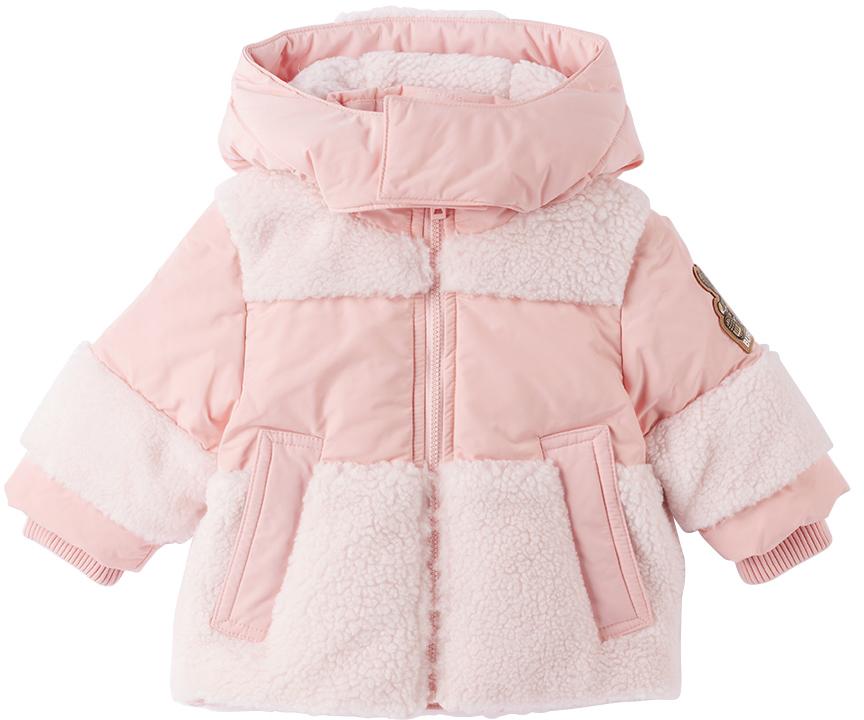 Baby Pink Paneled Down Jacket商品第1张图片规格展示
