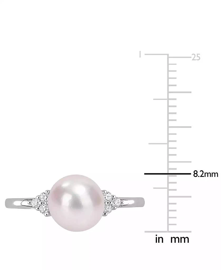 商品Macy's|Cultured Freshwater Pearl (7-1/2mm) & Cubic Zirconia Ring in Sterling Silver,价格¥524,第5张图片详细描述