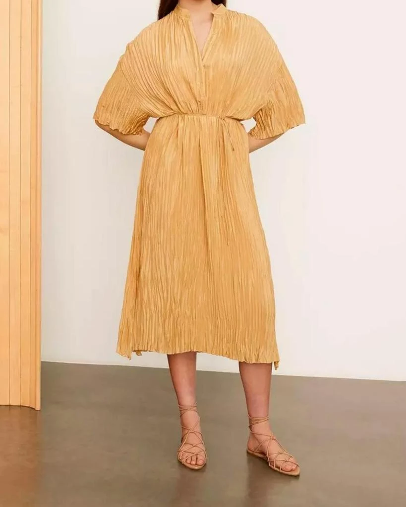 商品Vince|Crushed Band Collar Dress in Wheat,价格¥2340,第1张图片
