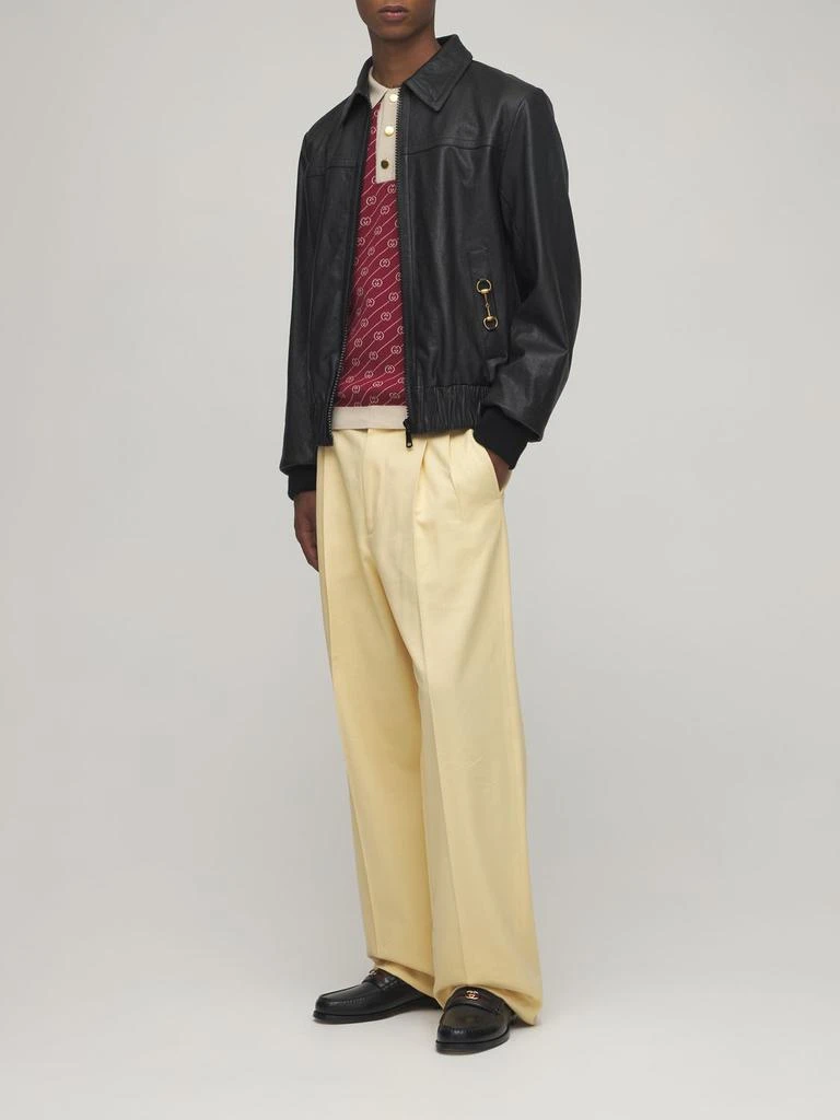 商品Gucci|Leather Bomber Jacket,价格¥32330,第1张图片详细描述