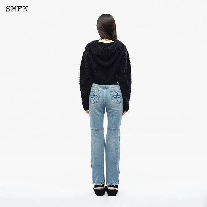 商品SMFK|SMFK WOMEN COMPASS WOOL KNIT SHORT HOODIE,价格¥1800,第5张图片详细描述