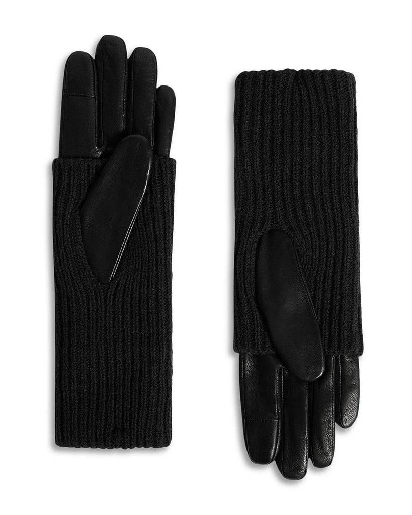 Long Knit Cuff Leather Gloves 商品