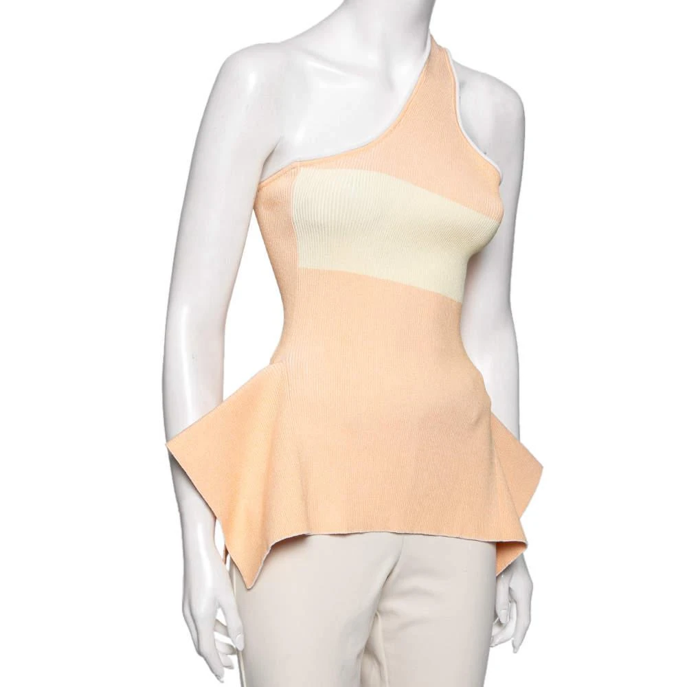 商品ROLAND MOURET|Roland Mouret Peach Rib Knit Macan One Shoulder Top L,价格¥1649,第2张图片详细描述