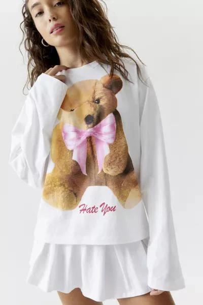 商品Urban Outfitters|Hate You Teddy Long Sleeve Tee,价格¥116,第1张图片