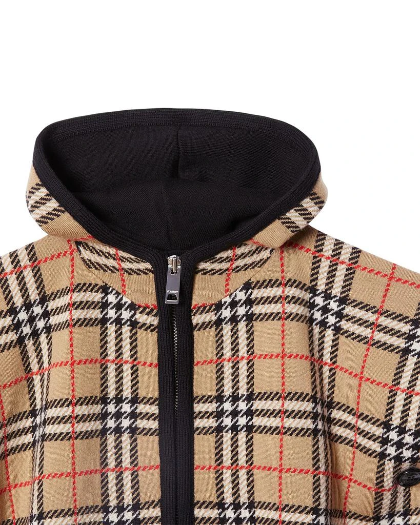 商品Burberry|Kid's Hooded Check Zip-Up Cape, Size S-L,价格¥1670,第3张图片详细描述