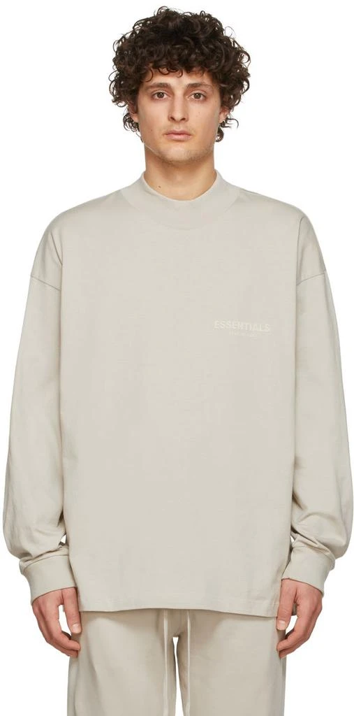 商品Essentials|Beige Cotton Jersey Long Sleeve T-Shirt,价格¥384,第1张图片