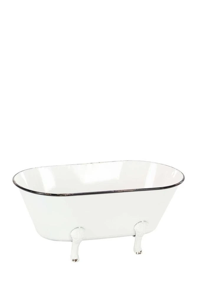 商品SONOMA SAGE HOME|White Metal Indoor Outdoor Bathtub Planter,价格¥634,第1张图片