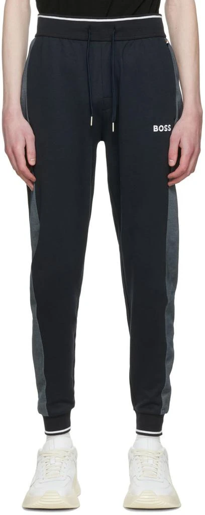 商品Hugo Boss|Navy Cotton Lounge Pants,价格¥593,第1张图片