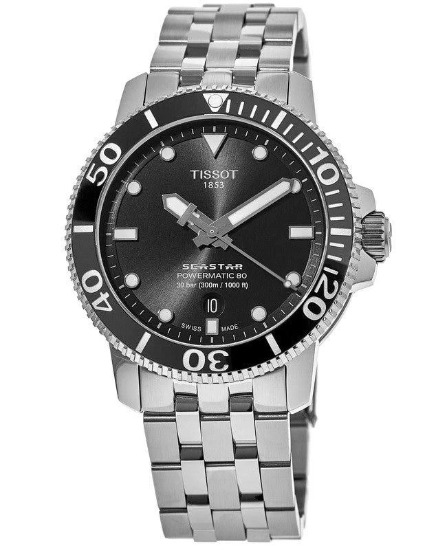 商品Tissot|Tissot Seastar 1000 Black Dial Stainless Steel Men's Watch T120.407.11.051.00,价格¥4116,第1张图片