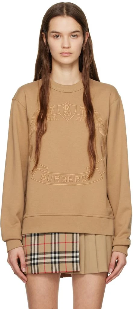 商品Burberry|Beige Embroidered Oak Leaf Crest Sweatshirt,价格¥7099,第1张图片