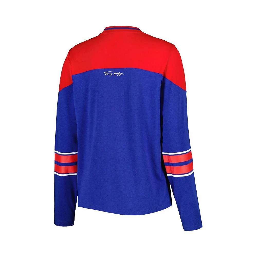 商品Tommy Hilfiger|Women's Blue New York Rangers Abigail V-Neck Long Sleeve T-shirt,价格¥309,第3张图片详细描述